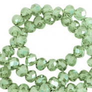 Top faceted beads 3x2mm disc Citrus Green-Pearl Shine Coating