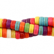 Natural stone beads howlite disc 6x3mm Multicolour