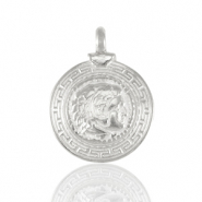 DQ European metal charms Alexander the Great Antique Silver (nickel free)