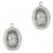DQ European metal charms Maria and Jesus Antique Silver (nickel free)