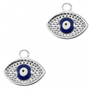 Stainless steel charms eye of providence enamel Silver-Blue