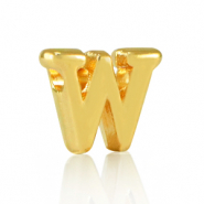 DQ European metal letter beads W Gold (nickel free)