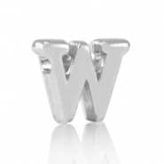 DQ European metal letter beads W Antique Silver (nickel free)
