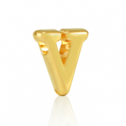 DQ European metal letter beads V Gold (nickel free)
