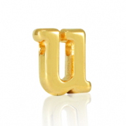 DQ European metal letter beads U Gold (nickel free)