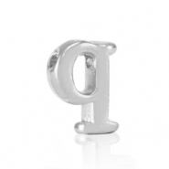 DQ European metal letter beads Q Antique Silver (nickel free)