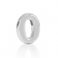 DQ European metal letter beads O Antique Silver (nickel free)