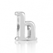 DQ European metal letter beads H Antique Silver (nickel free)