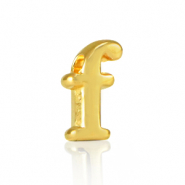 DQ European metal letter beads F Gold (nickel free)