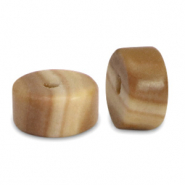 Natural stone beads Calcite disc 4x2mm Brown