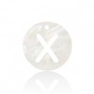 Shell pendants specials letter X White (natural colour)