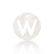 Shell pendants specials letter W White (natural colour)