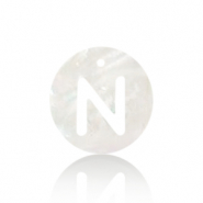Shell pendants specials letter N White (natural colour)