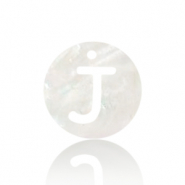 Shell pendants specials letter J White (natural colour)