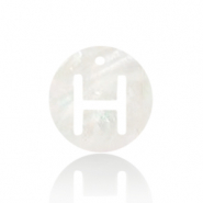 Shell pendants specials letter H White (natural colour)