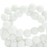 6 mm glass beads opaque Off White