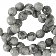 Natural stone beads Dolomite 6mm faceted polished Adagio Grey