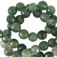Natural stone beads Chalcedony (Jasper) 6mm faceted polished Moss Green