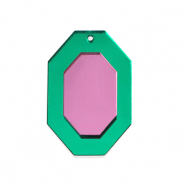 Statement charms octagon Metallic Green-Pink