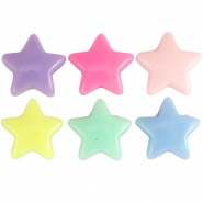 Acrylic letter beads star Multicolour Pastel
