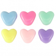Acrylic letter beads heart Multicolour Pastel