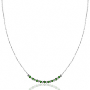 Stainless steel necklaces Emerald Green-Silver