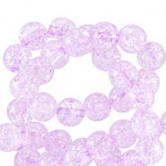 6 mm crackled glass beads Sheer Lilac Pink