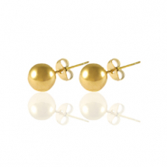Stainless steel earrings / earpins 4mm Gold