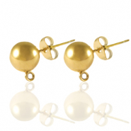 Stainless steel earrings / earpins with loop 8mm Gold