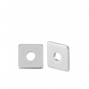 DQ European metal beads disc square 5mm Antique Silver (nickel free)