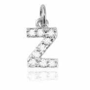 Brass TQ metal charms initial Z Silver