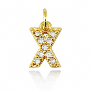 Brass TQ metal charms initial X Gold
