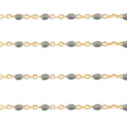 Stainless steel findings belcher chain 1mm Olive green-Gold