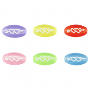 Acrylic letter beads hearts Multicolour