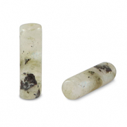 Natural stone beads Labradorite tubes Greenish Grey