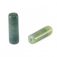 Natural stone beads Agate tubes Multicolour Green Pink