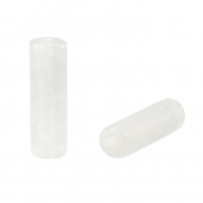 Natural stone beads Milky Quartz tubes White