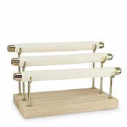 Jewellery display for rings 3 levels Natural-Gold