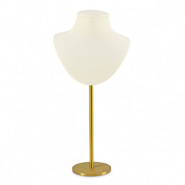 Jewellery display for necklaces bust Gold-Beige