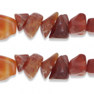 Chips stone beads Agate Dark Sunrise Orange
