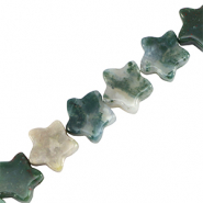 Natural stone beads star Clover Green