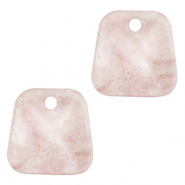 Resin pendants trapezium glitter Hortensia Pink