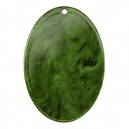 Resin pendants oval Moss Green