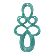 Resin pendants baroque Petrol Blue