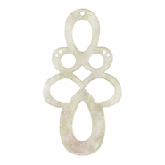 Resin pendants baroque glitter Cashmere White