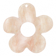 Resin pendants flower glitter Hortensia Pink