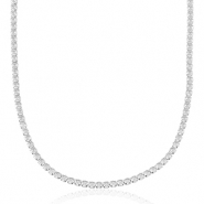 Stainless steel necklaces Silver-Crystal