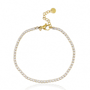 Stainless steel bracelets Gold-Crystal