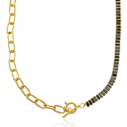 Stainless steel necklaces Gold-Black