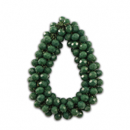 Top Faceted charms drop Dark Green